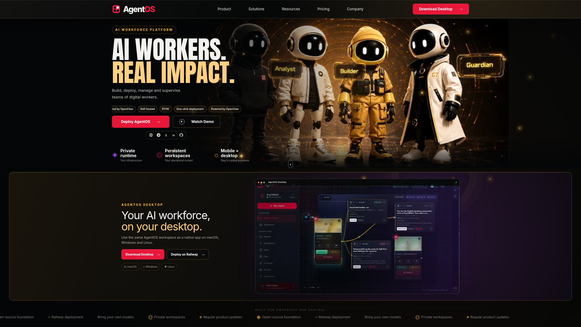 AgentOS screenshot 1