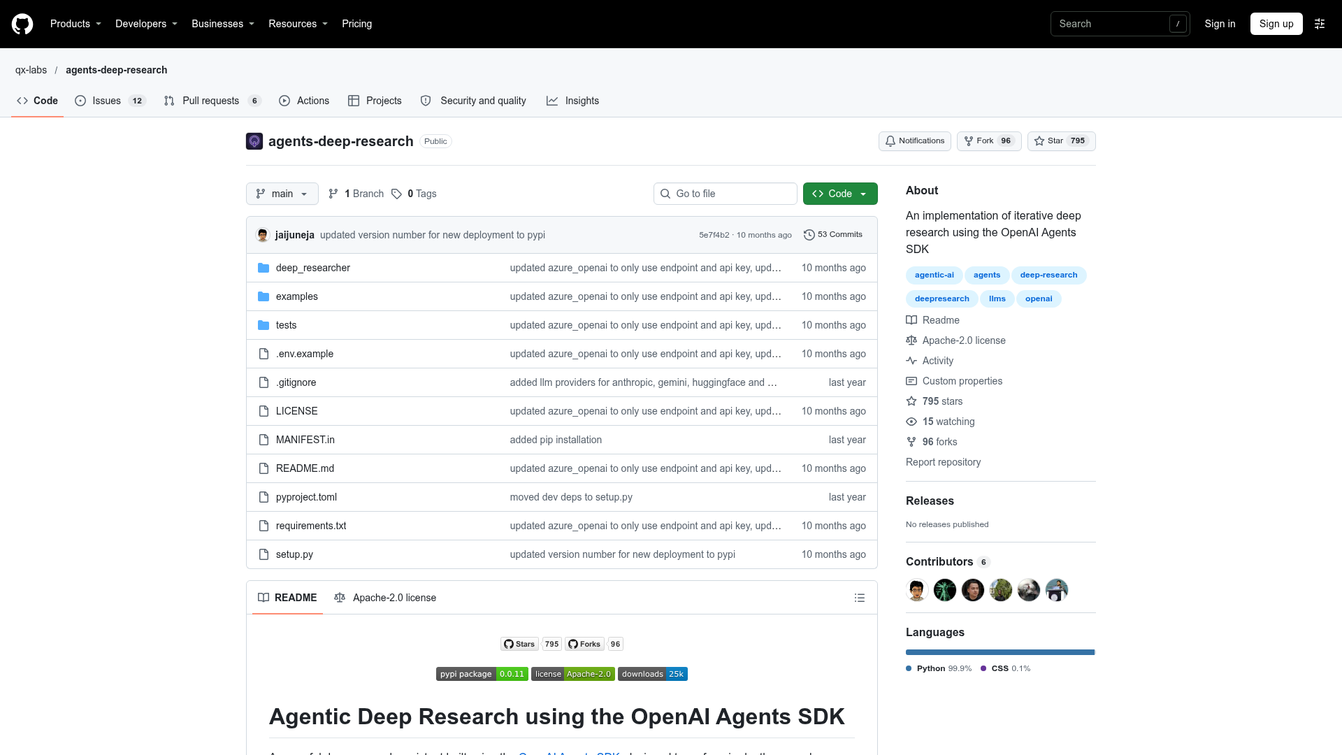 agents-deep-research screenshot 1