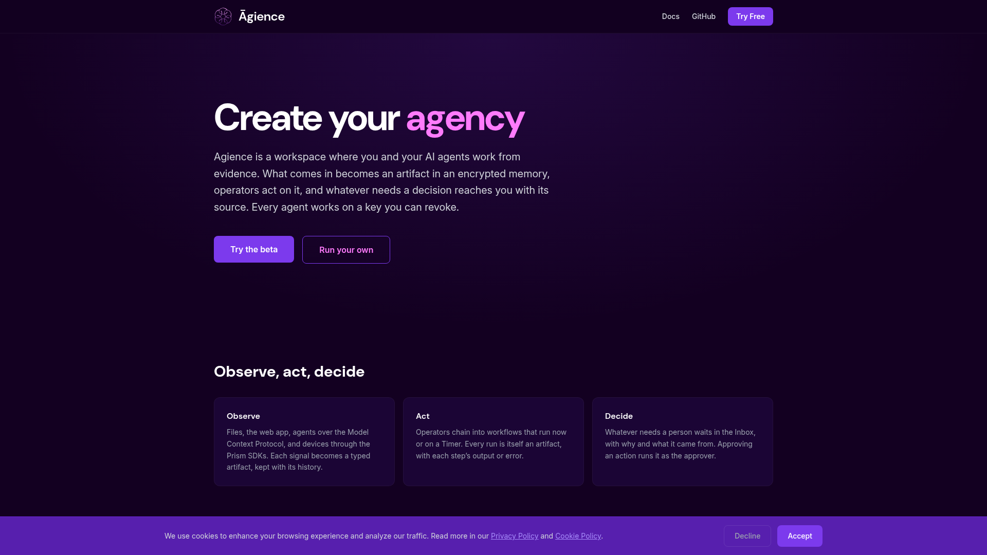 Agience screenshot 1