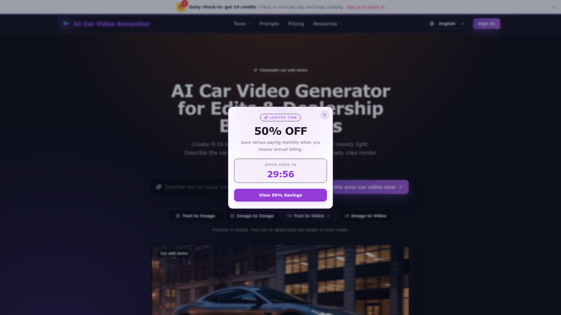 AI Car Video Generator screenshot 1