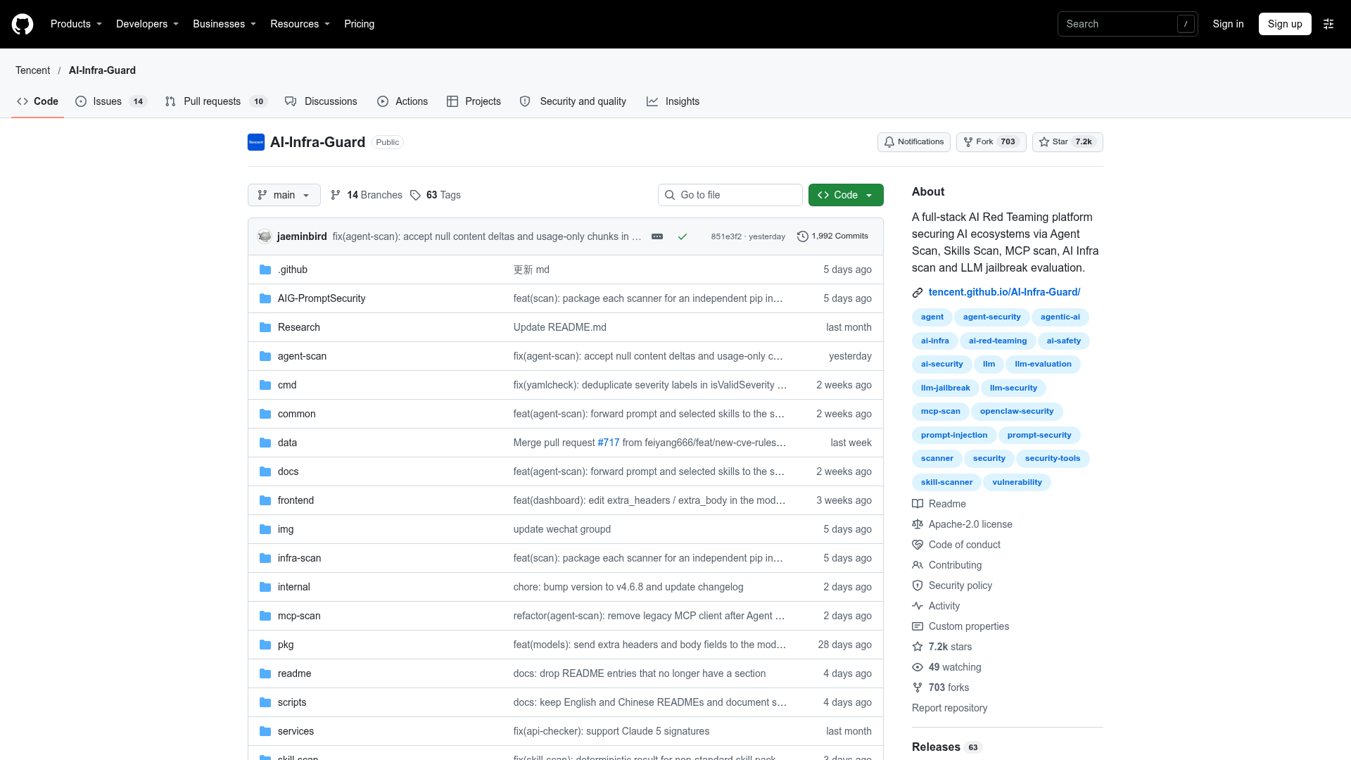 AI-Infra-Guard screenshot 1
