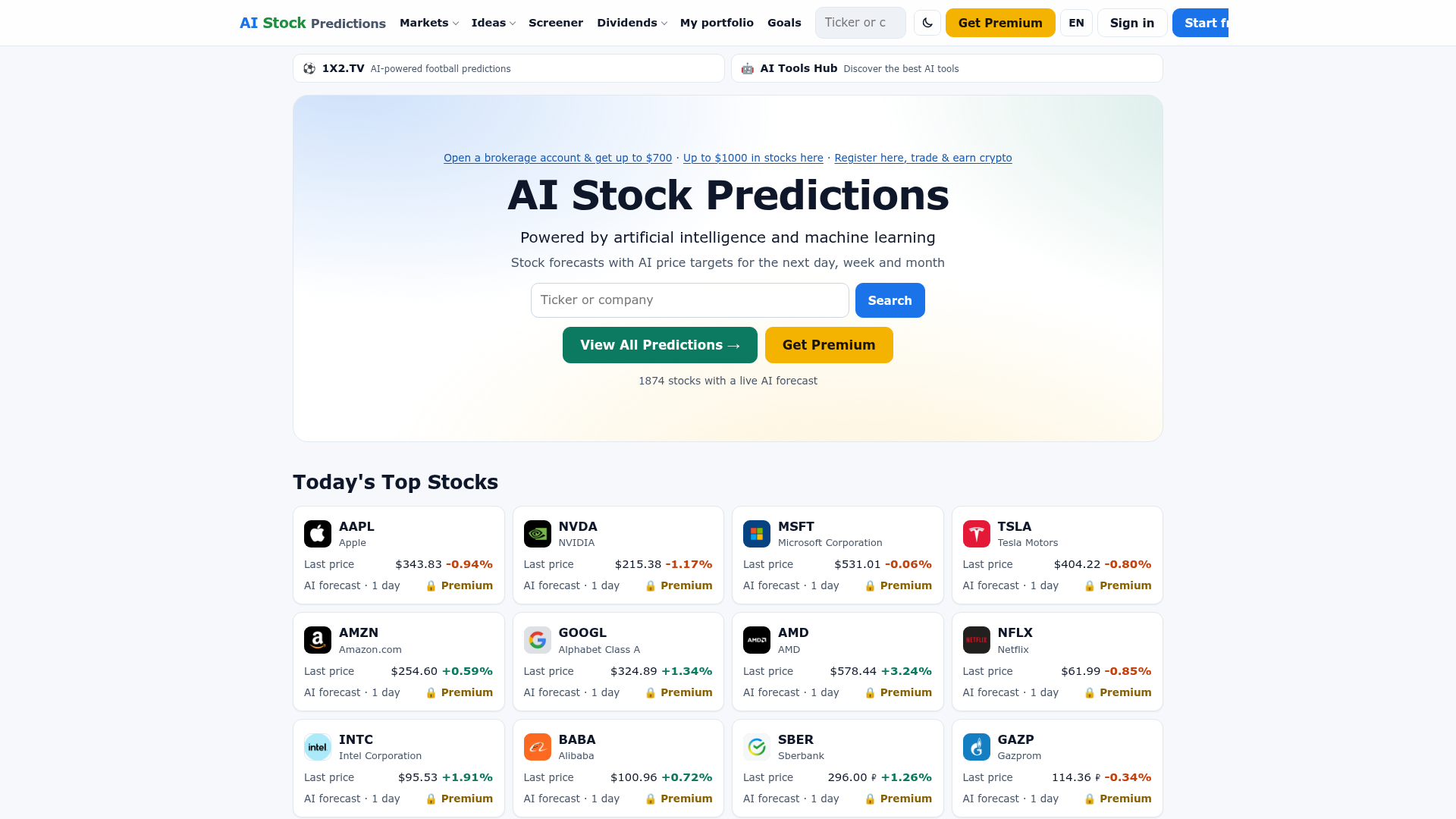 AI Stock Predictions screenshot 1