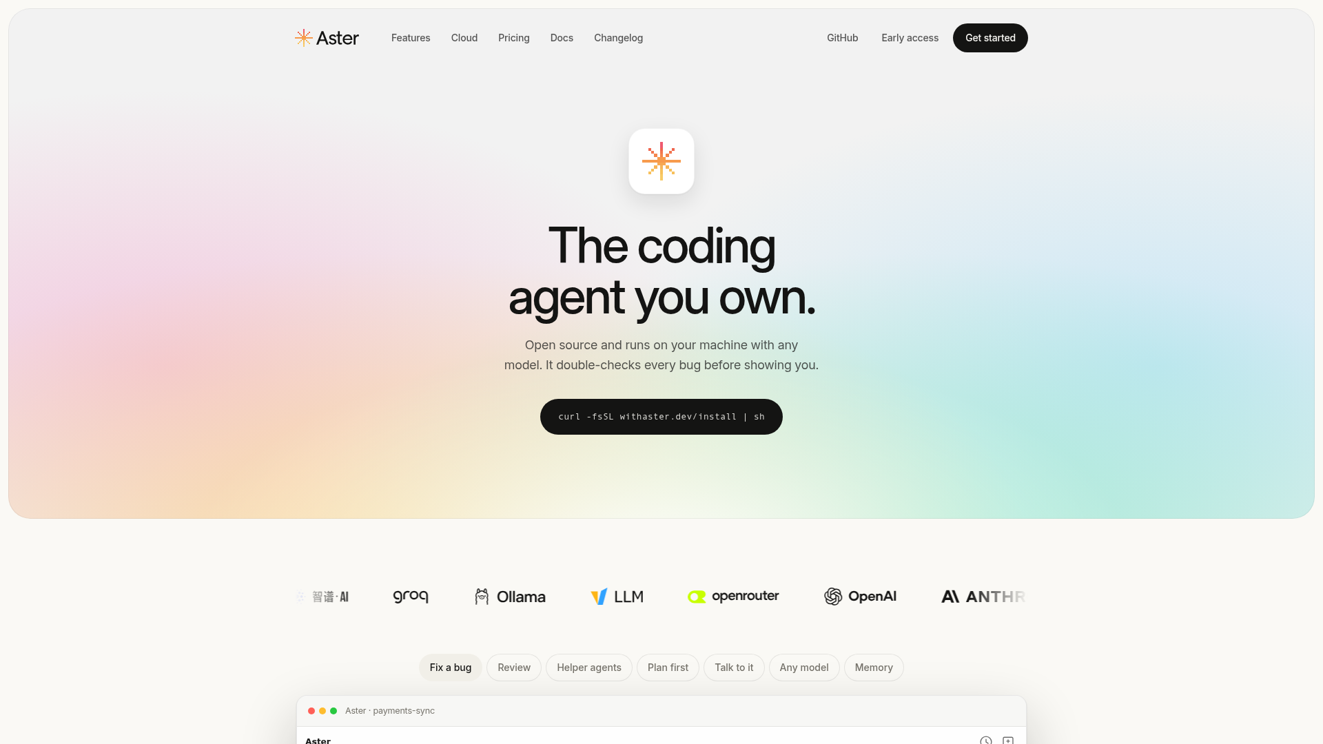 aster screenshot 1