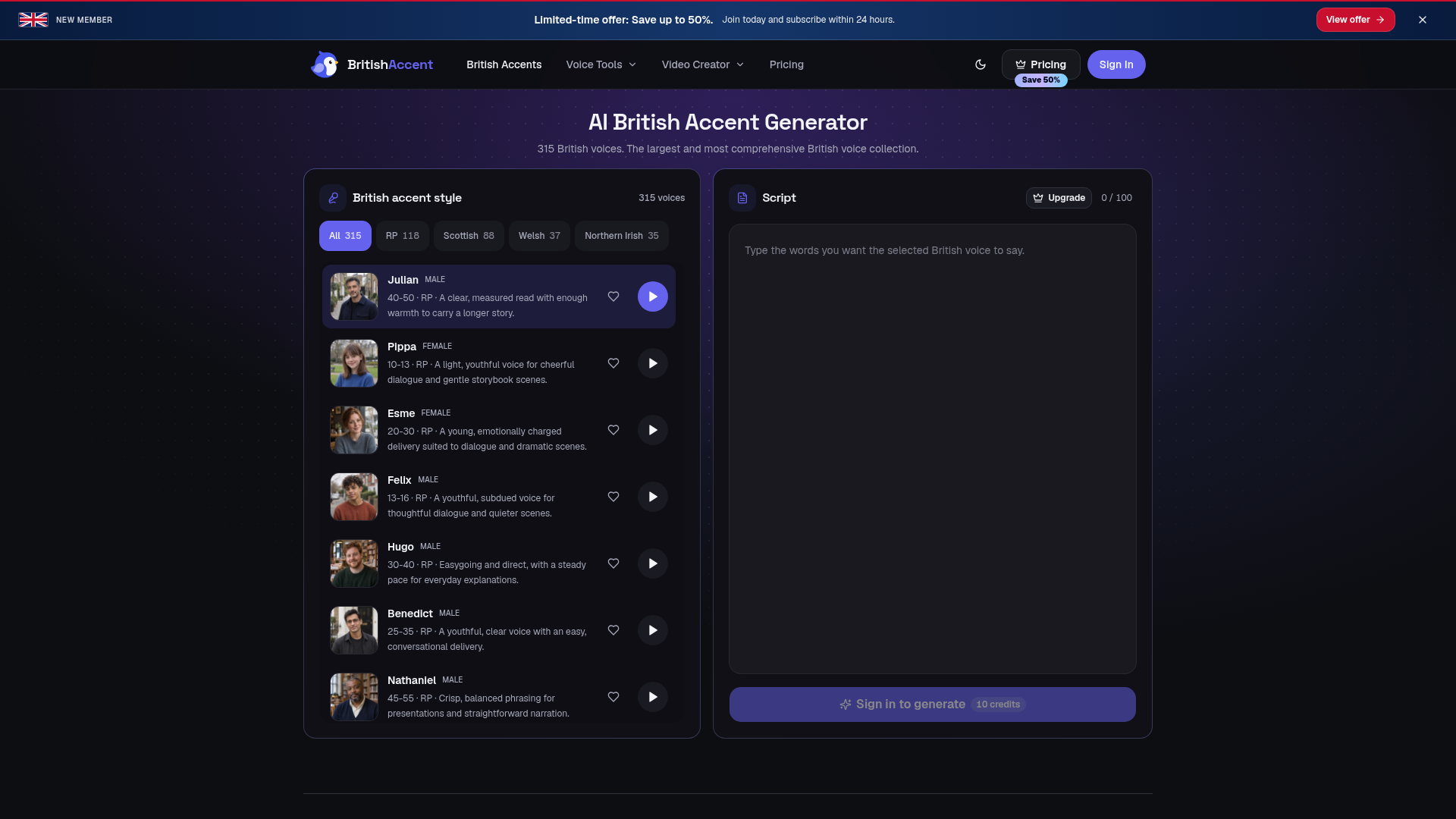 British Accent Generator screenshot 1