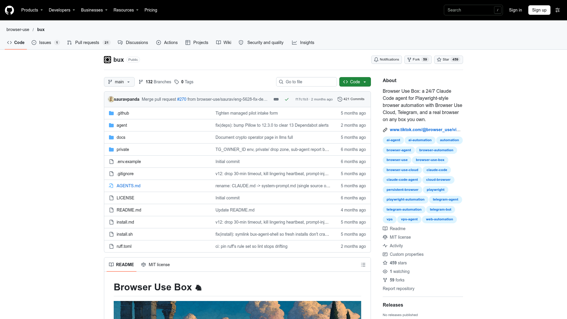 Browser Use Box screenshot 1