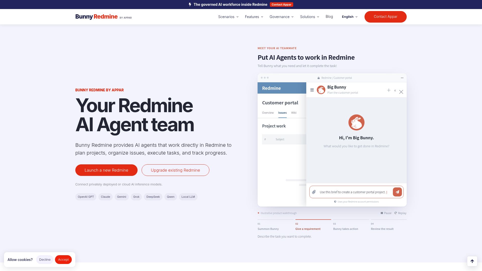Bunny Redmine screenshot 1