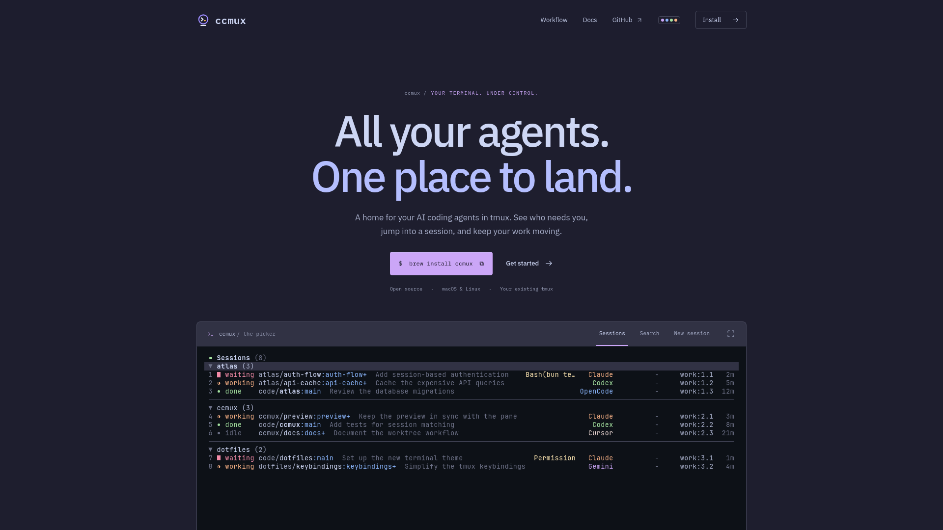 ccmux screenshot 1