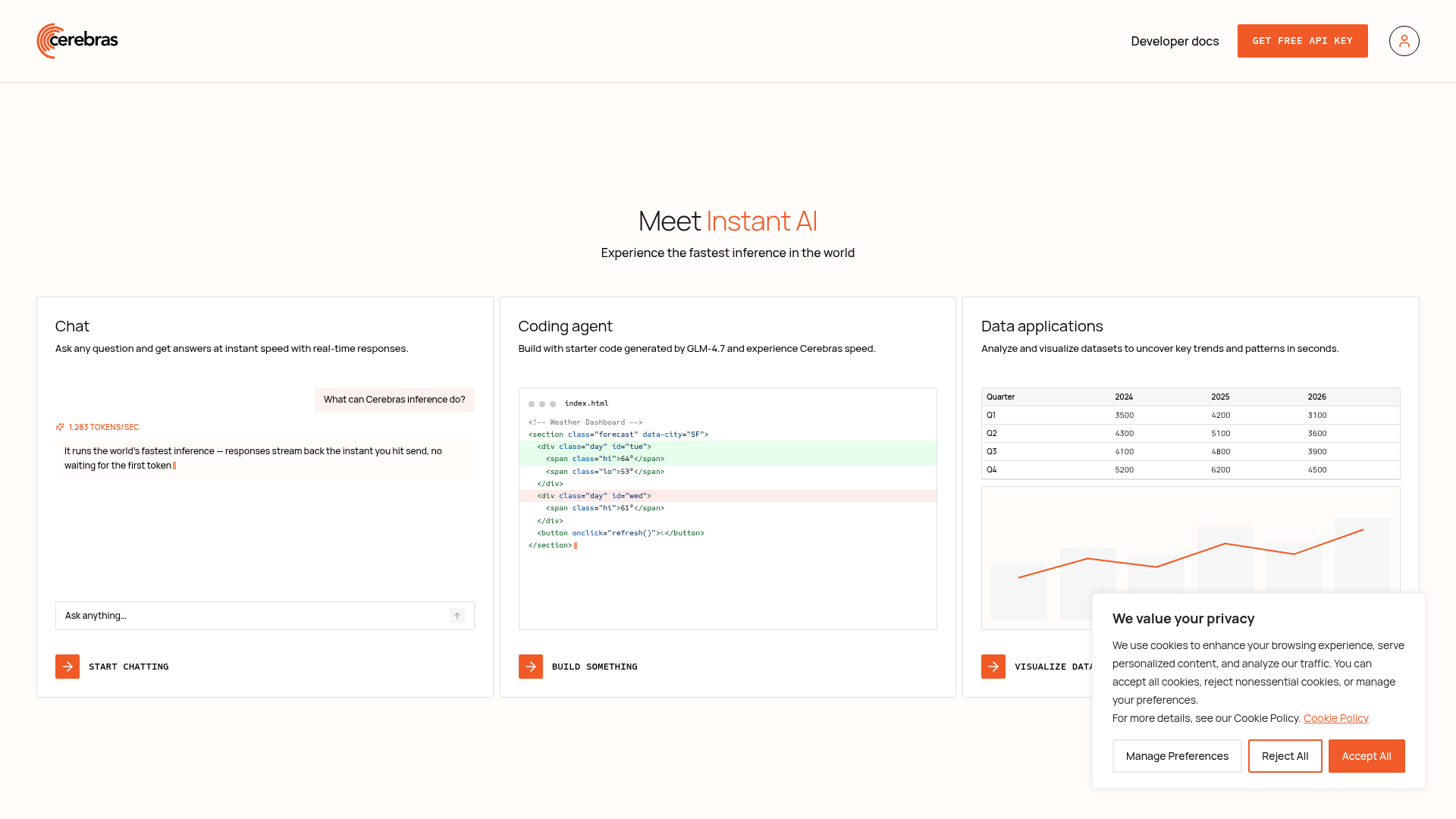 Cerebras Inference screenshot 1