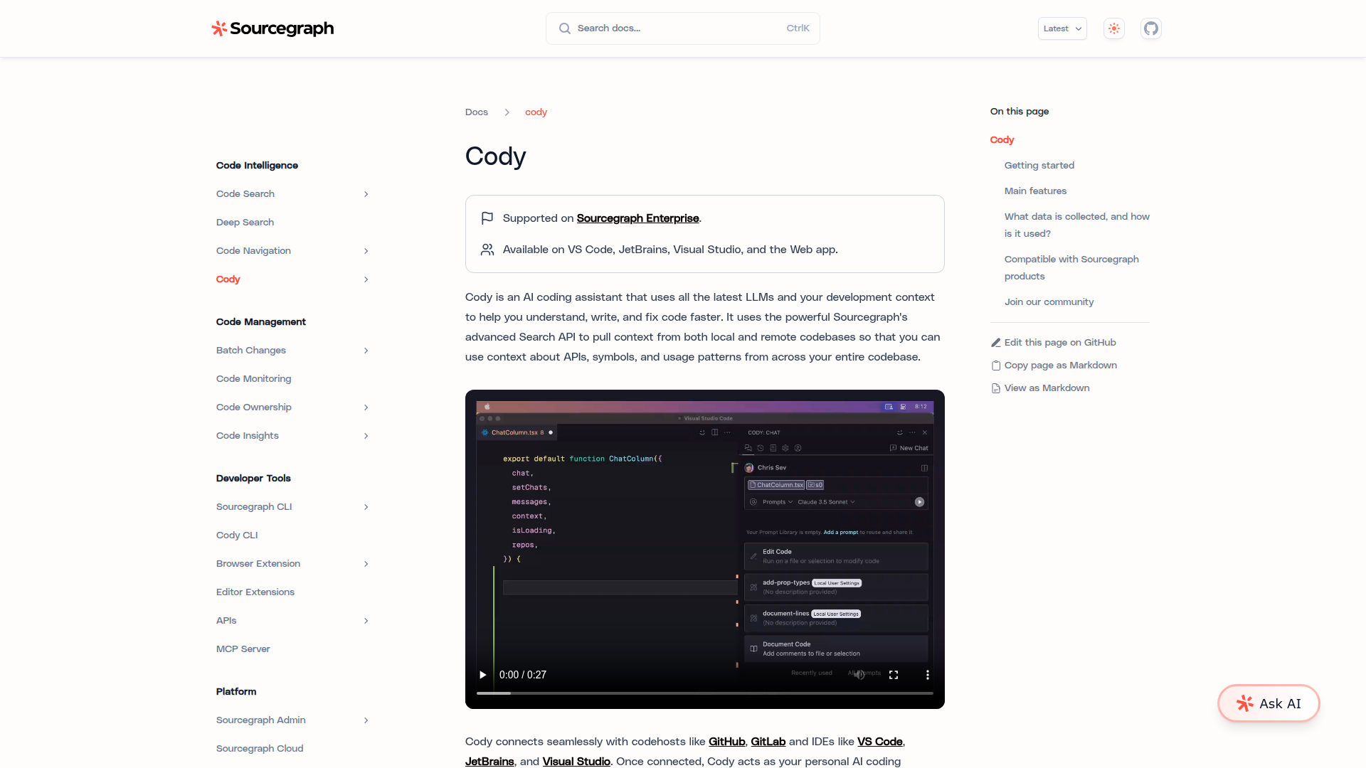 Cody by Sourcegraph screenshot 1