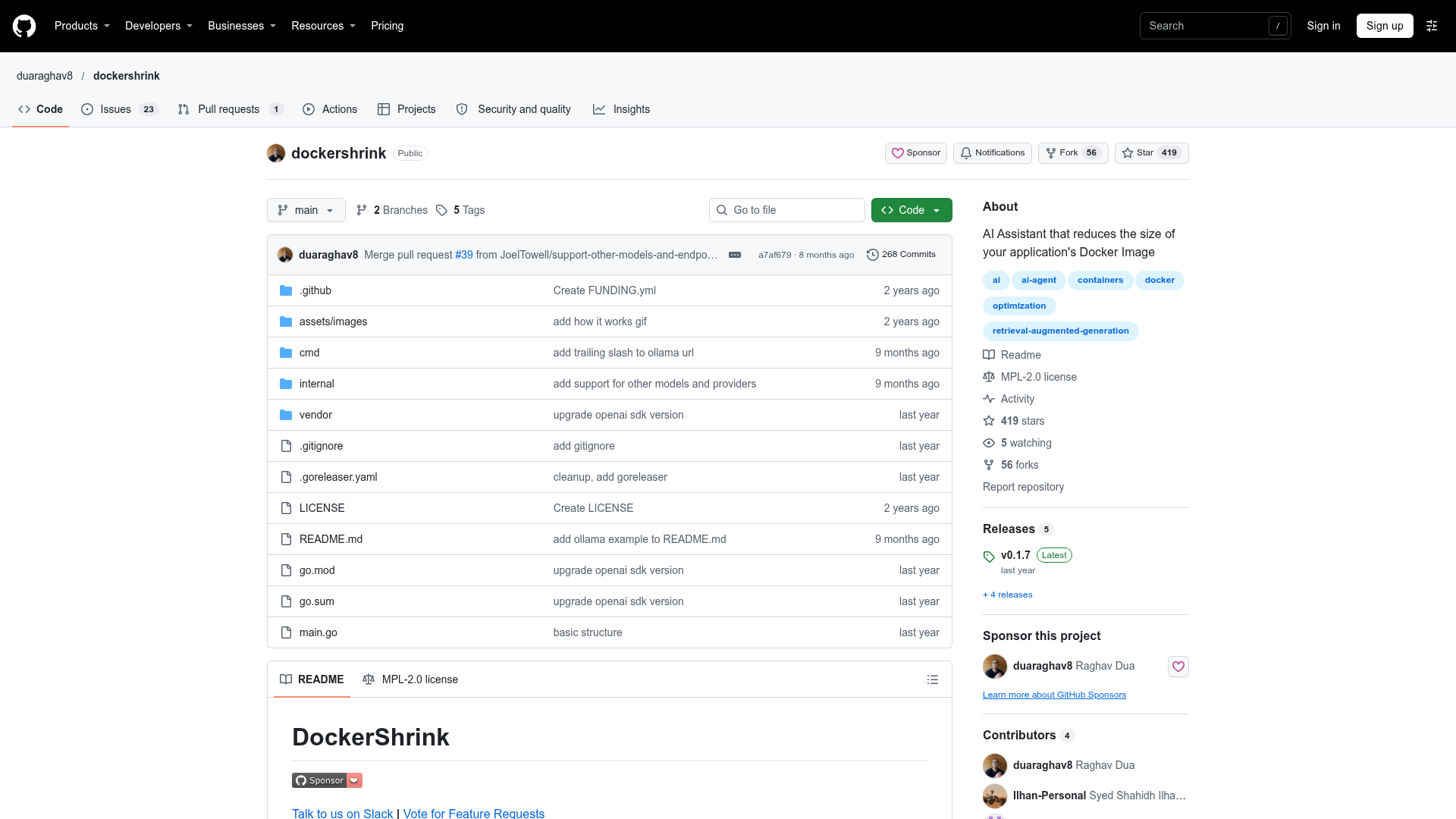 dockershrink screenshot 1