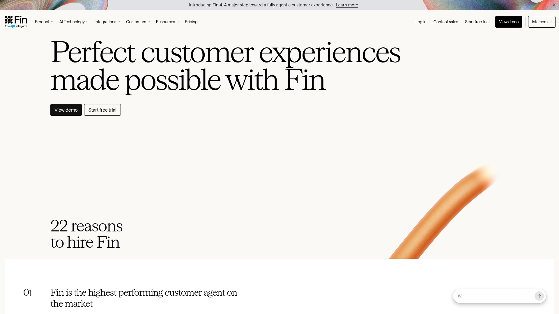 Fin. The highest performing Customer Agent screenshot 1