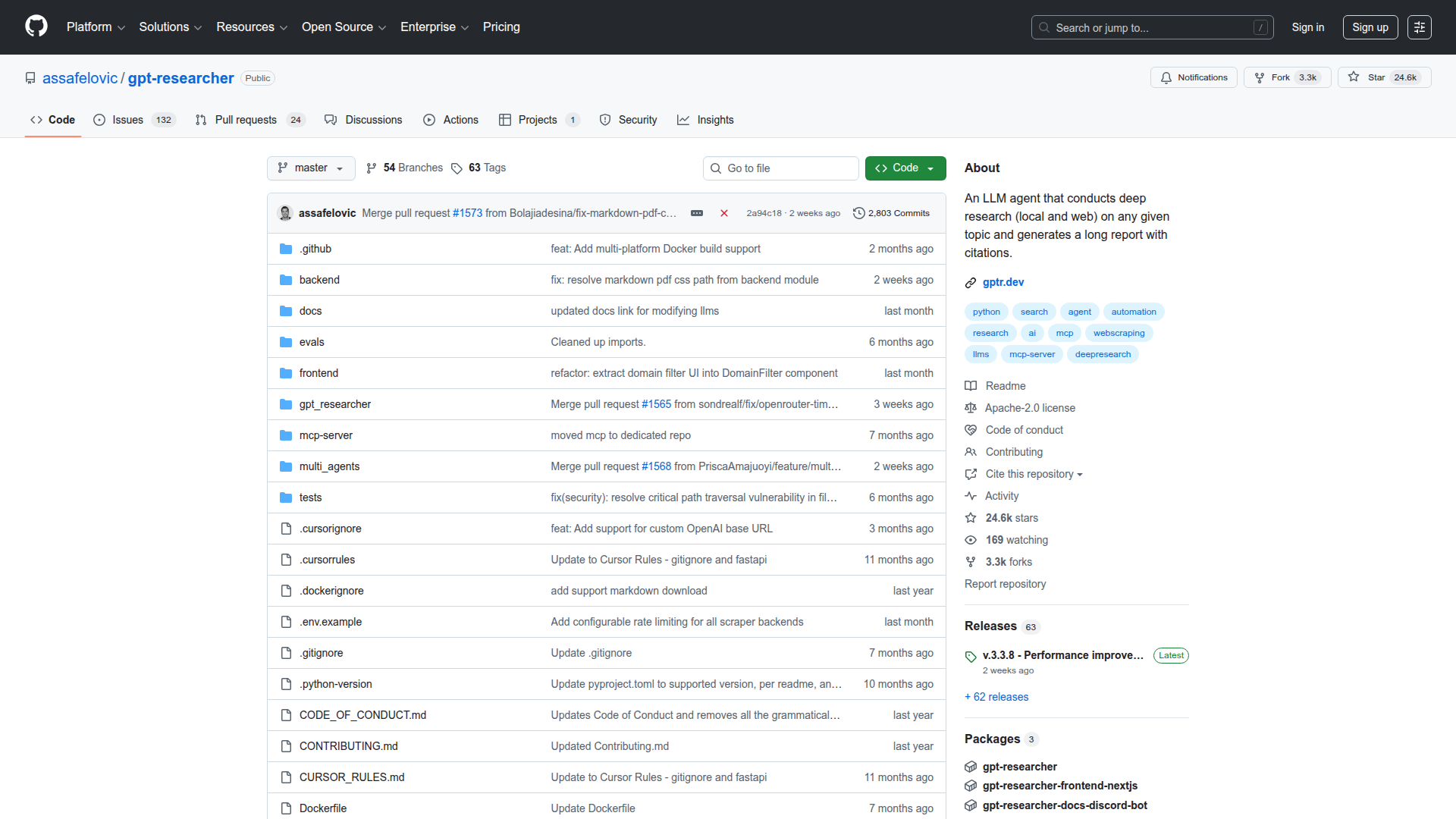 GPT Researcher screenshot 1