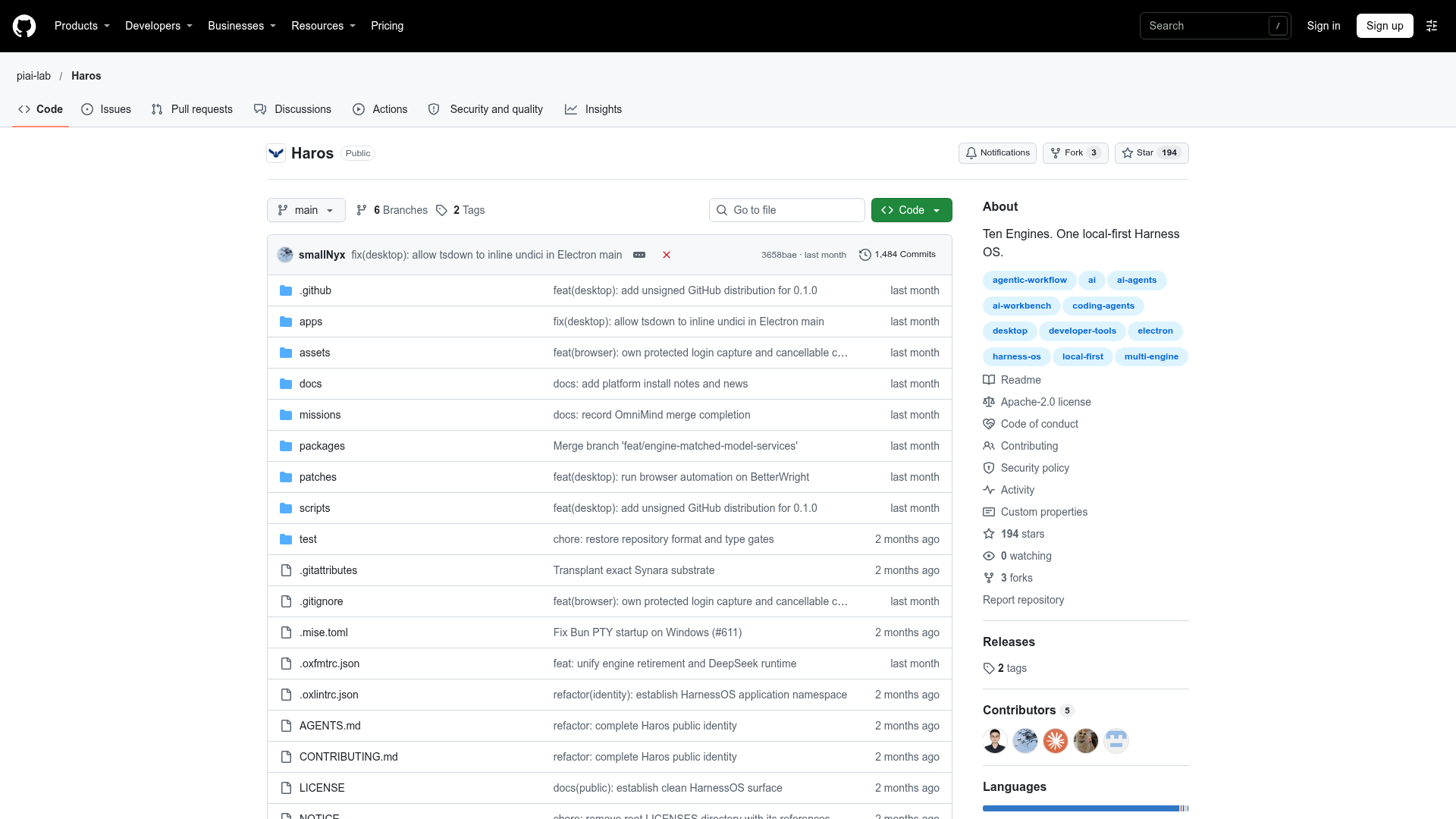 Haros screenshot 1