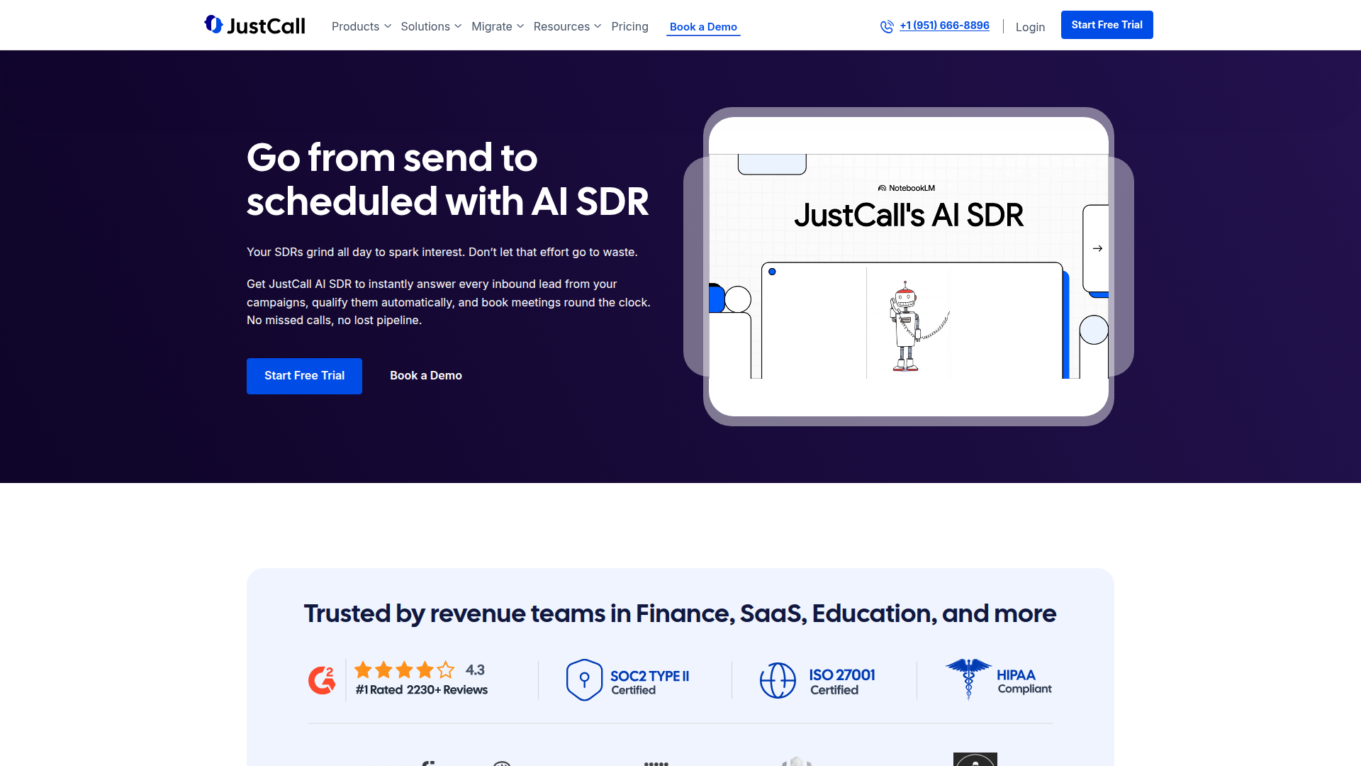 JustCall AI SDR screenshot 1