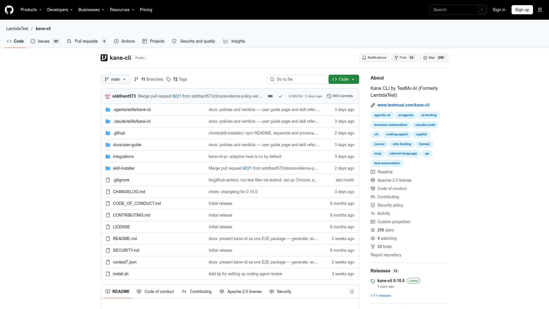 kane-cli screenshot 1
