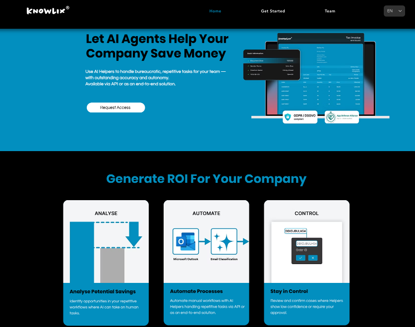 Knowlix AI Helper interface screenshot 1