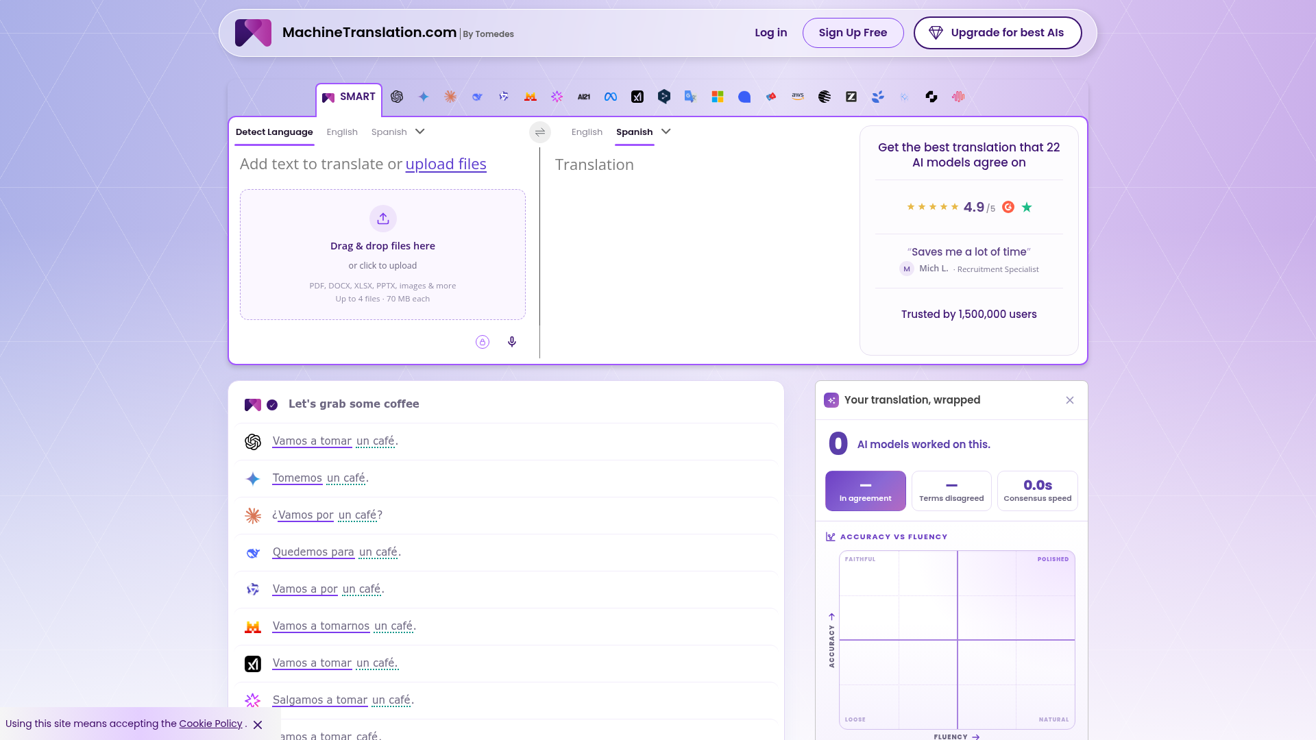MachineTranslation.com screenshot 1