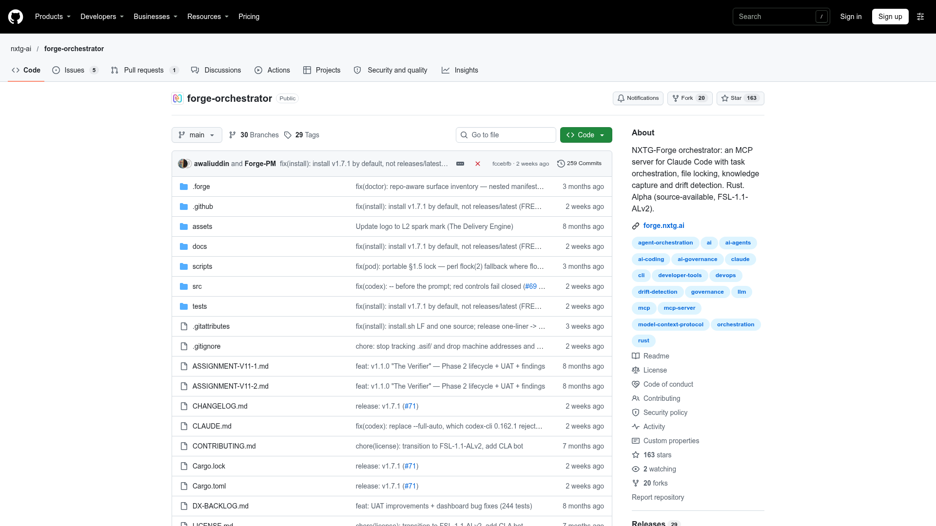 NXTG-Forge Orchestrator screenshot 1