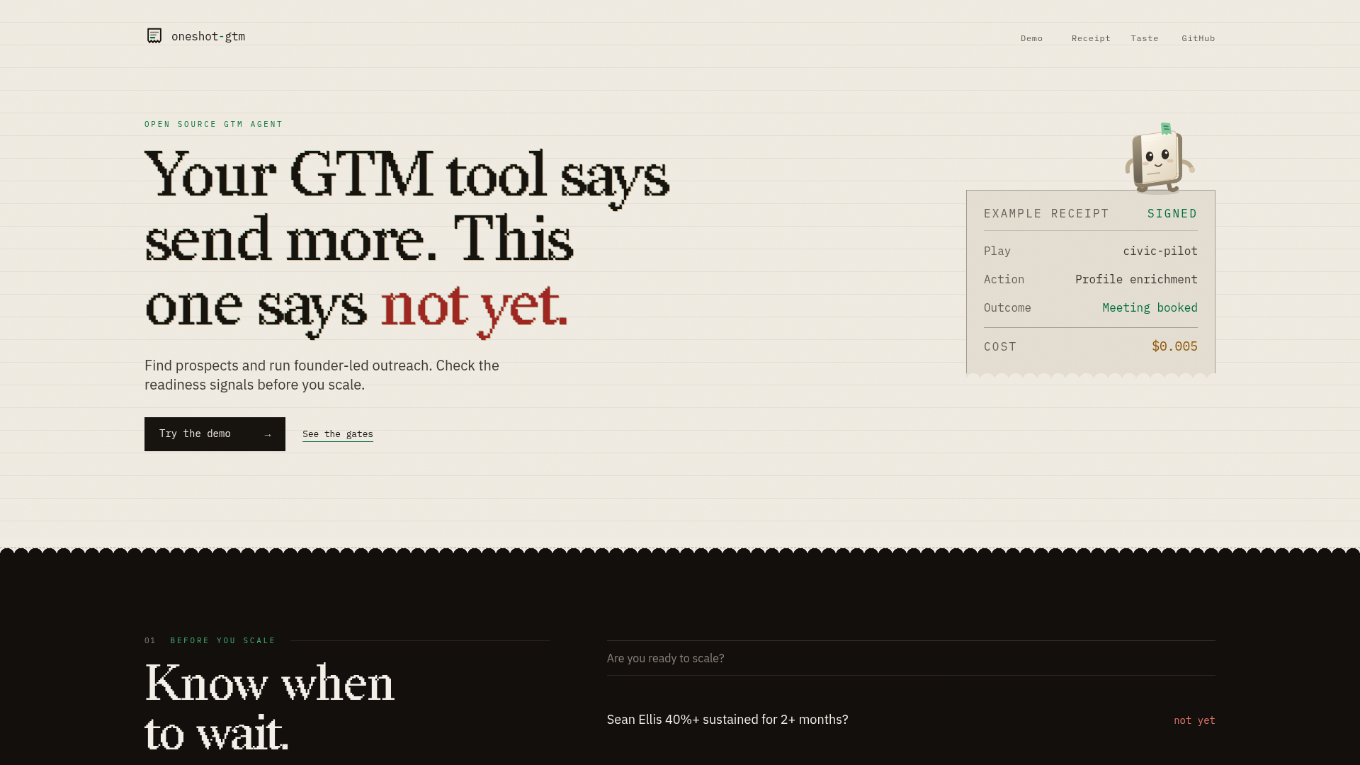 oneshot-gtm screenshot 1