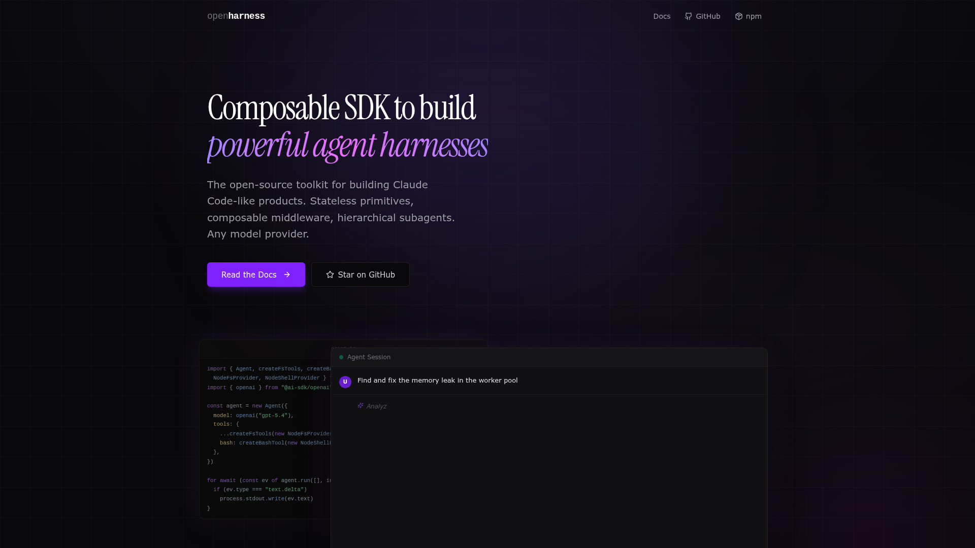 open-harness screenshot 1