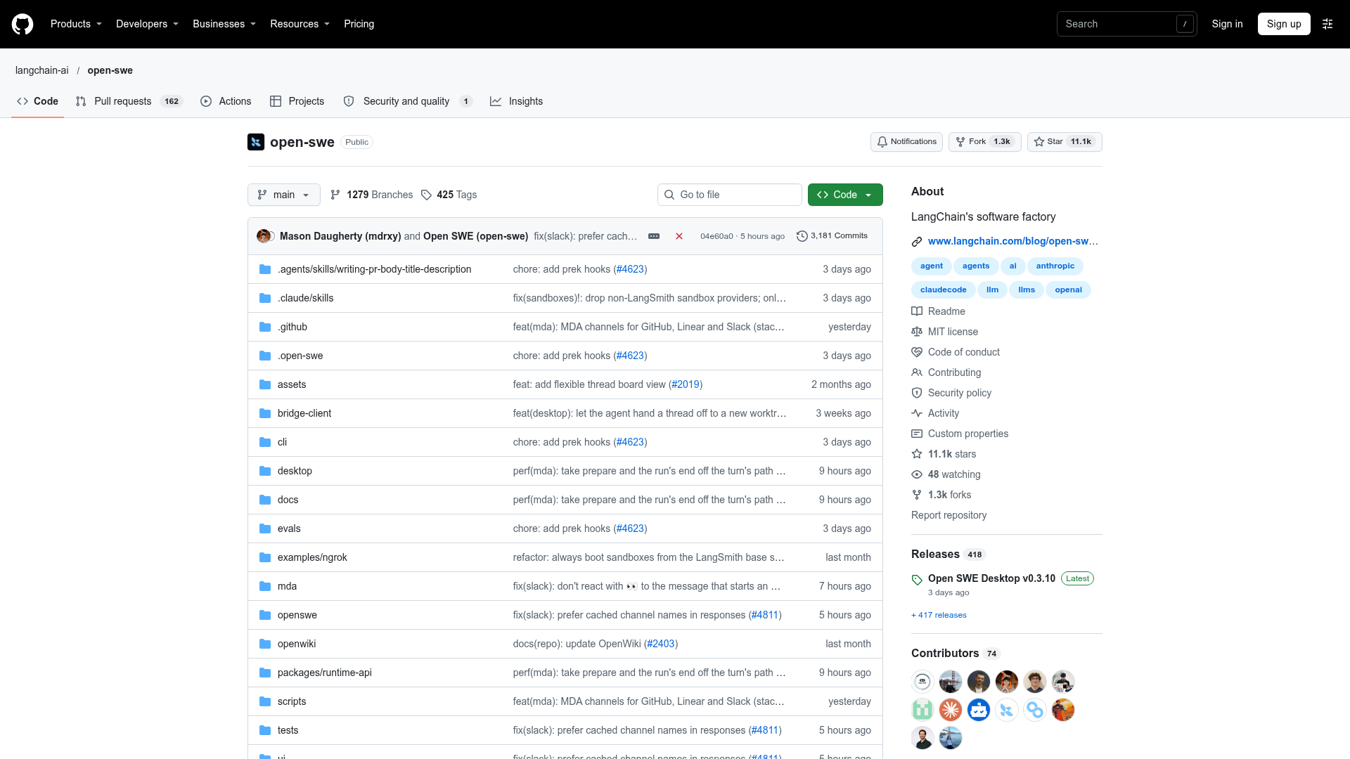 open-swe screenshot 1