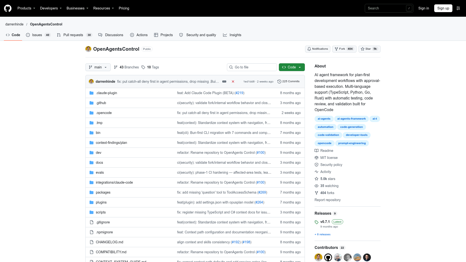 OpenAgentsControl screenshot 1