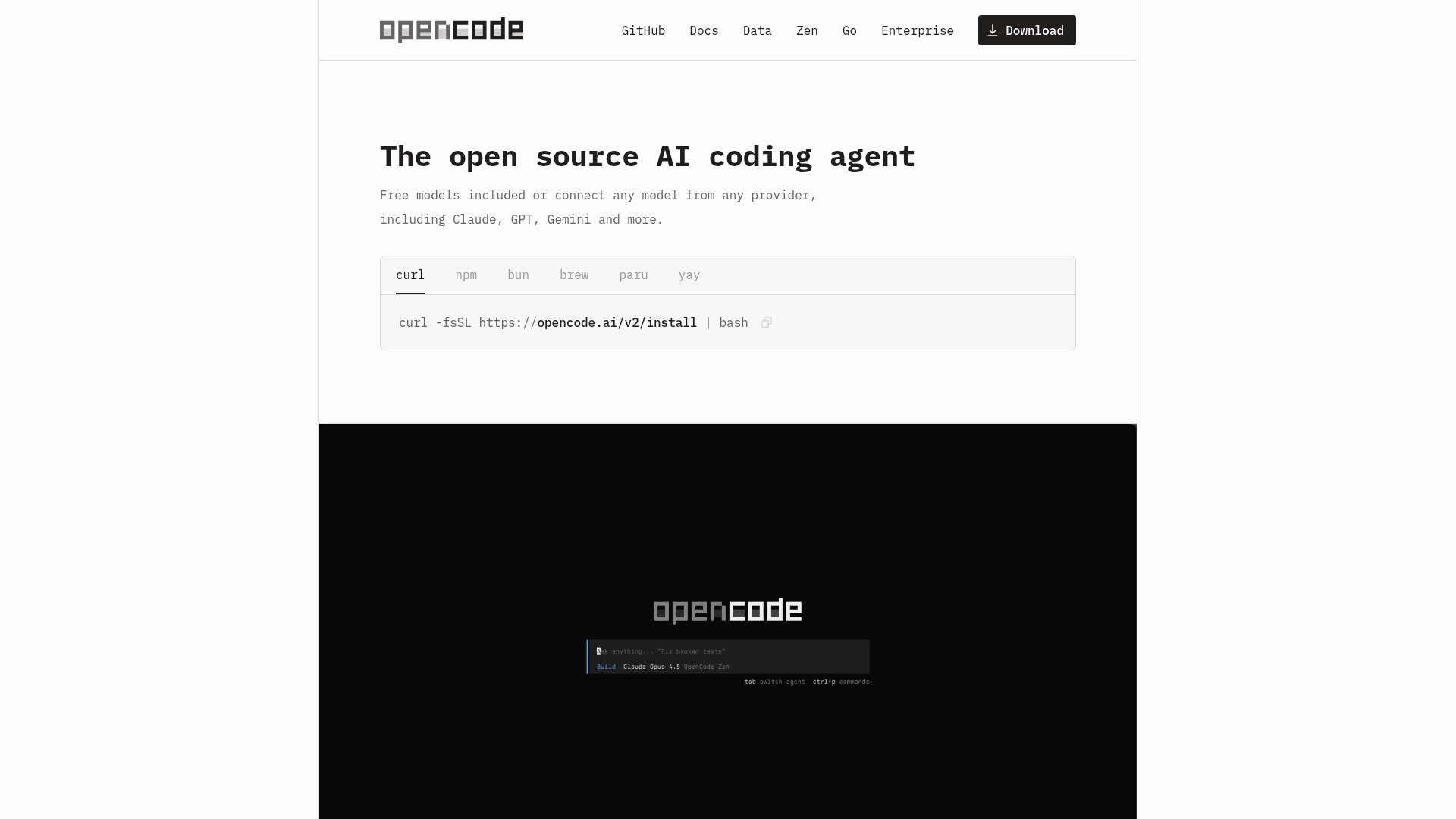 OpenCode screenshot 1