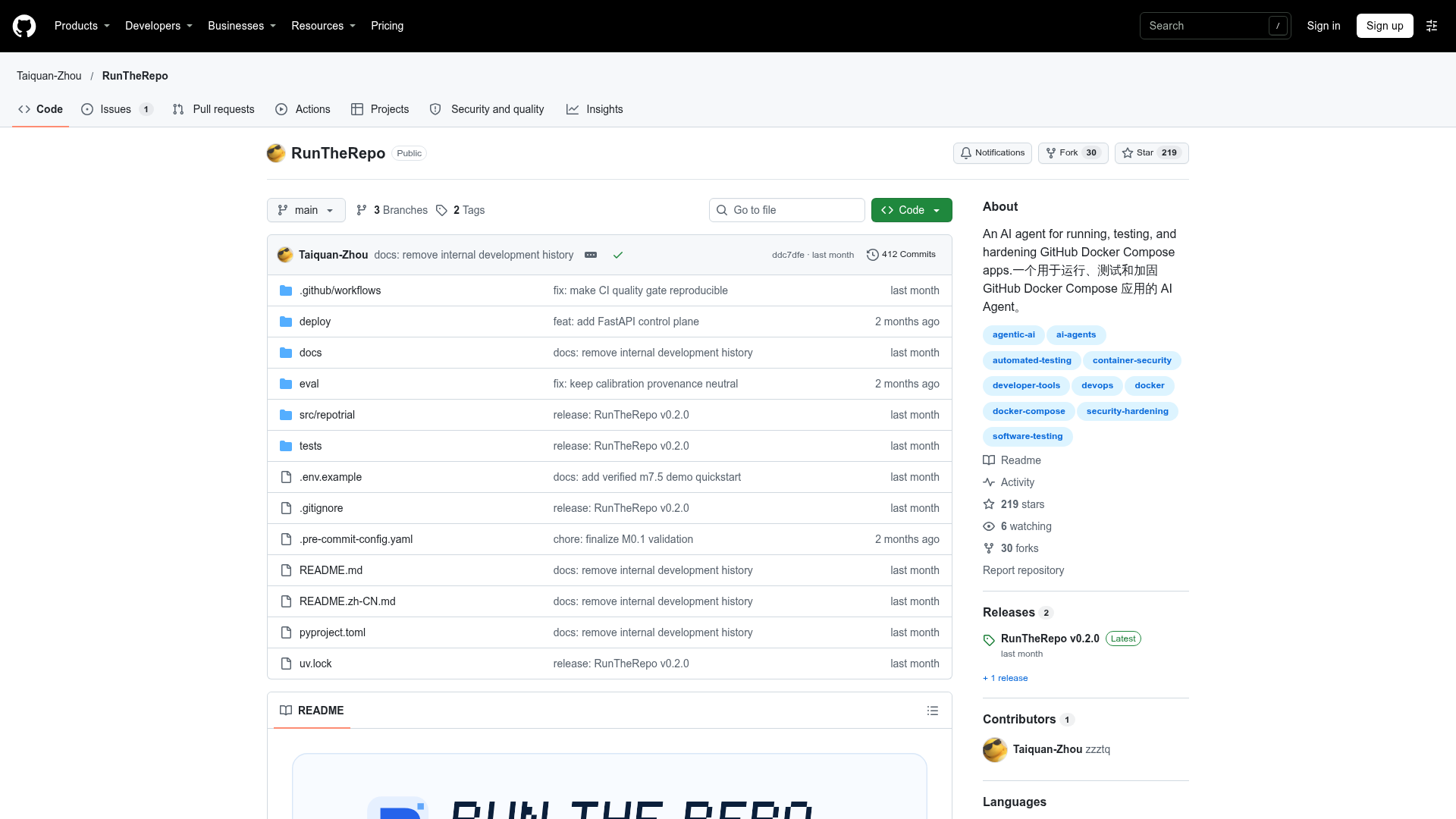 RunTheRepo screenshot 1