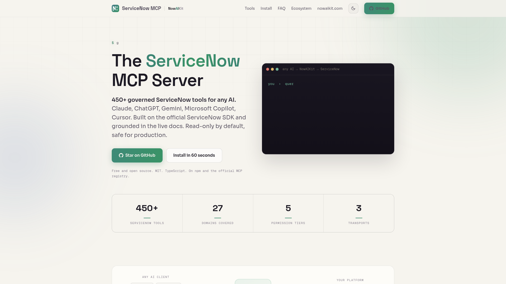 servicenow-mcp screenshot 1