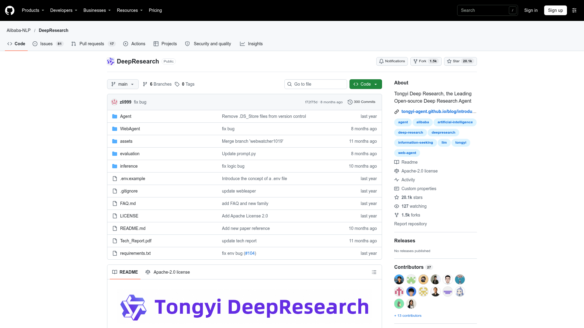 Tongyi DeepResearch screenshot 1