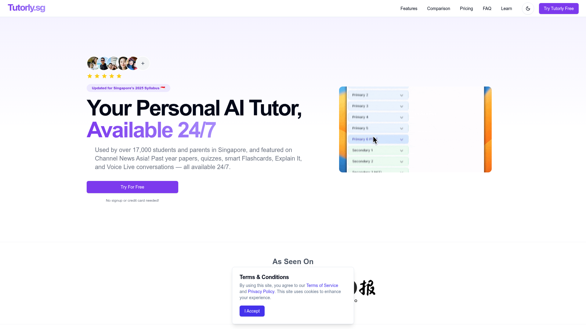 Tutorly.sg screenshot 1