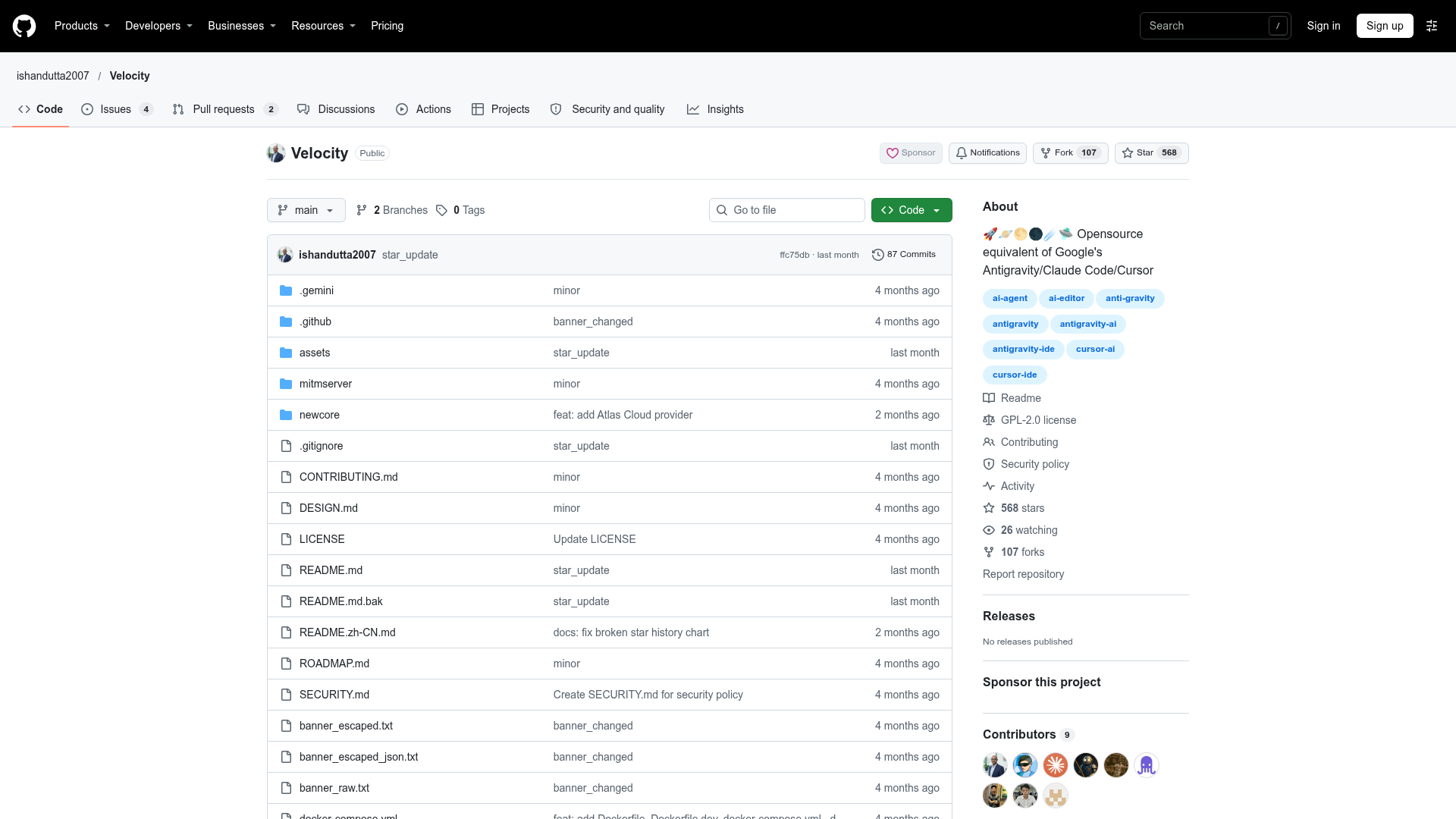 Velocity screenshot 1
