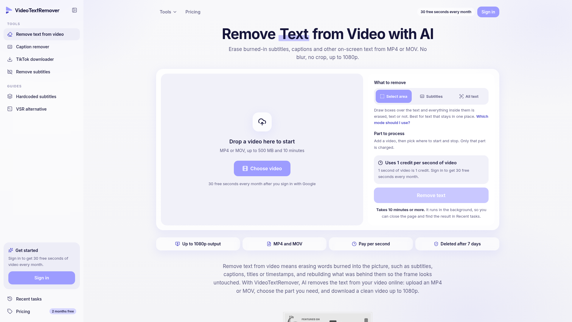 VideoTextRemover screenshot 1
