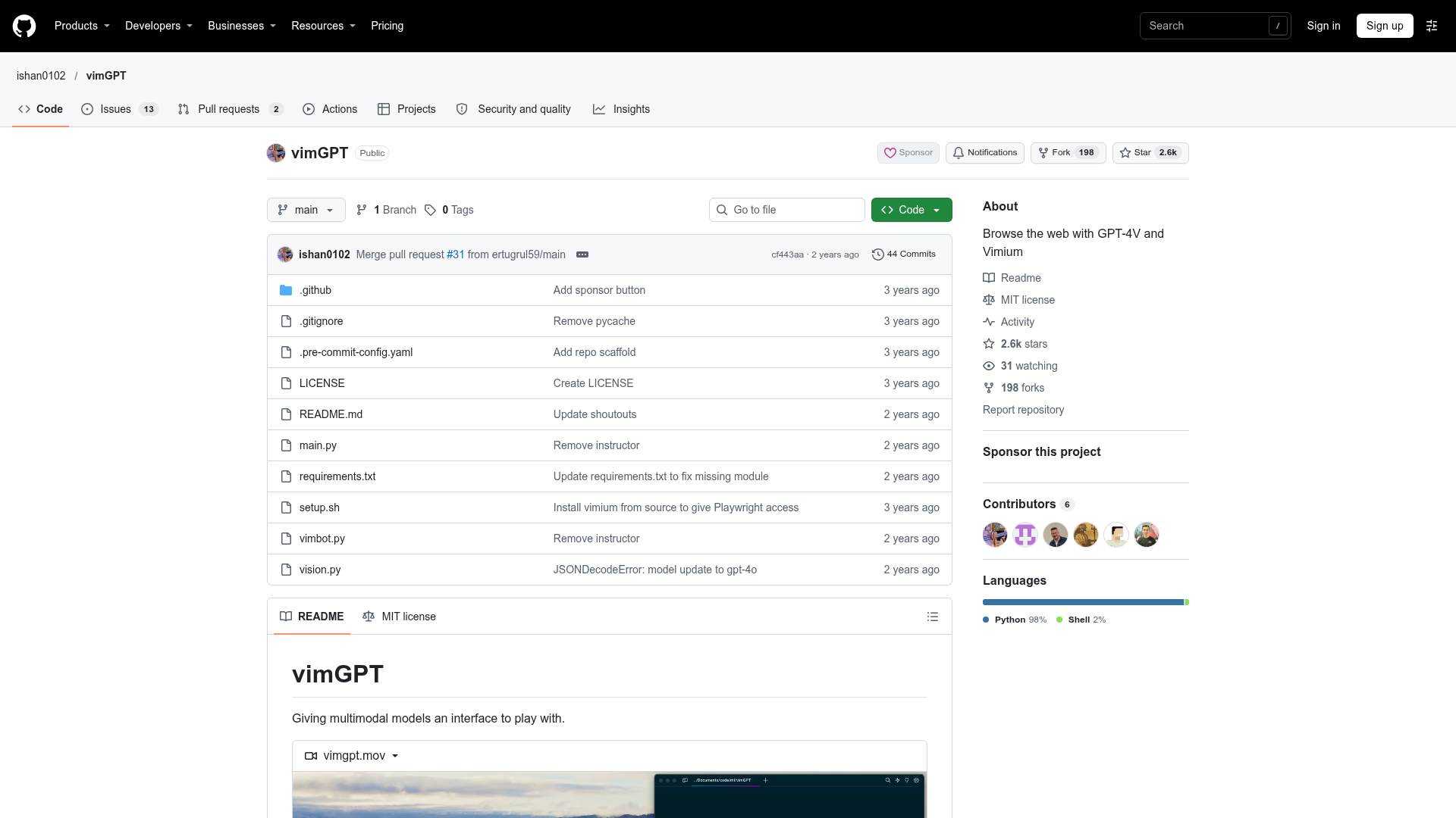 VimGPT screenshot 1