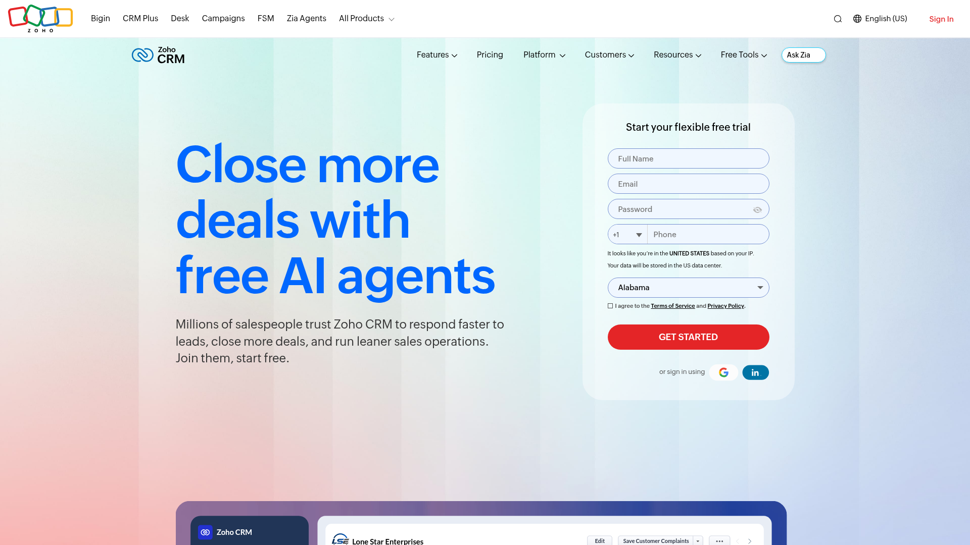 Zoho CRM screenshot 1
